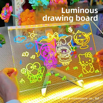 DIY Luminous Drawing Board for Kids, Transparent Erasable Acrylic Educational Painting & Thinking Development Toy