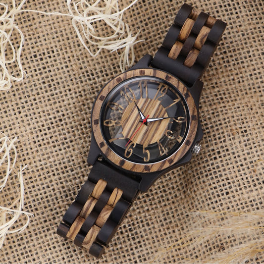 Handmade Wooden Quartz Watch for Men – Durable Natural Wood Wristwatch for Work & Casual Style