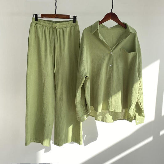 Retro Plus Size Cotton Linen Two-Piece Set,  Breathable Loose Fit Casual Summer Outfit for Women