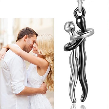 Love Hug Necklace for Couples, Unisex Simple Clavicle Chain Jewelry Gift for Romantic Occasions