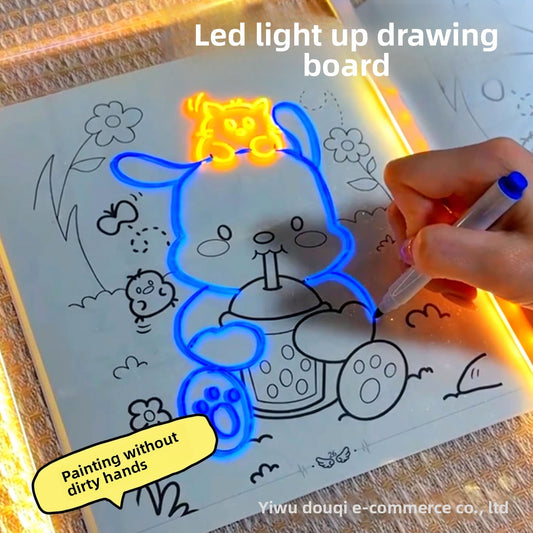 DIY Luminous Drawing Board for Kids, Transparent Erasable Acrylic Educational Painting & Thinking Development Toy