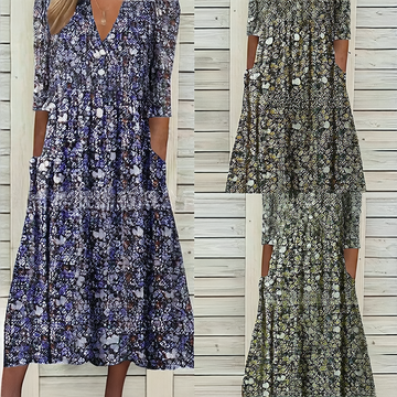 Women’s Summer Printed Dress, Flowy Casual Floral Outfit for Beach, Party & Everyday Wear
