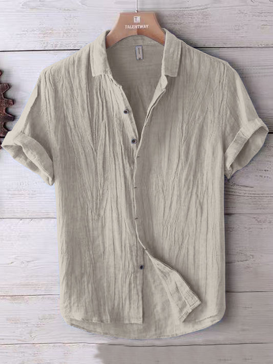 Men’s Casual Short Sleeve Shirt for Day & Night Wear – Breathable Comfortable Summer Top