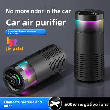 Rechargeable Car Air Purifier with Aromatherapy, Mood Light & Odor Removal for Clean Air