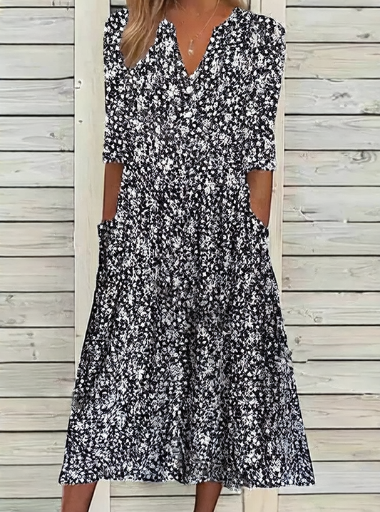 Women’s Summer Printed Dress, Flowy Casual Floral Outfit for Beach, Party & Everyday Wear